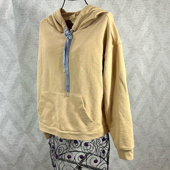 Madewell dip dye drawstring hoodie sweatshirt in tan size L - Picture 4 of 8